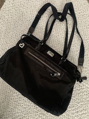 Bringhton Black Nylon Shoulder Bag with Heart Charm